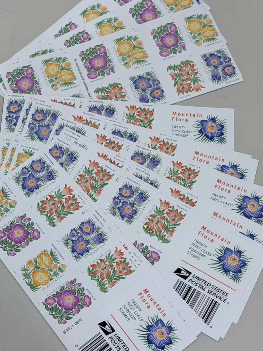 USPS Forever Wildflower Postage Stamps 5 Books